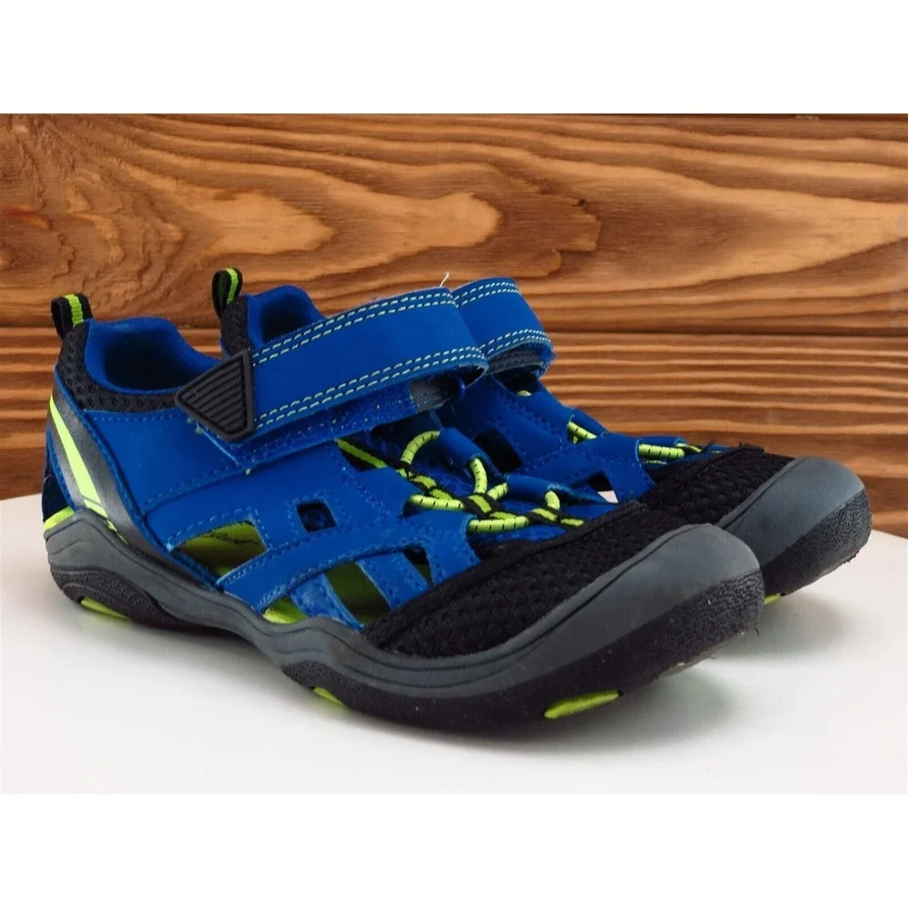 Cat & Jack Shoes Sz 1 Sandals Boys Youth‎ Blue Synthetic Hook & Loop Medium